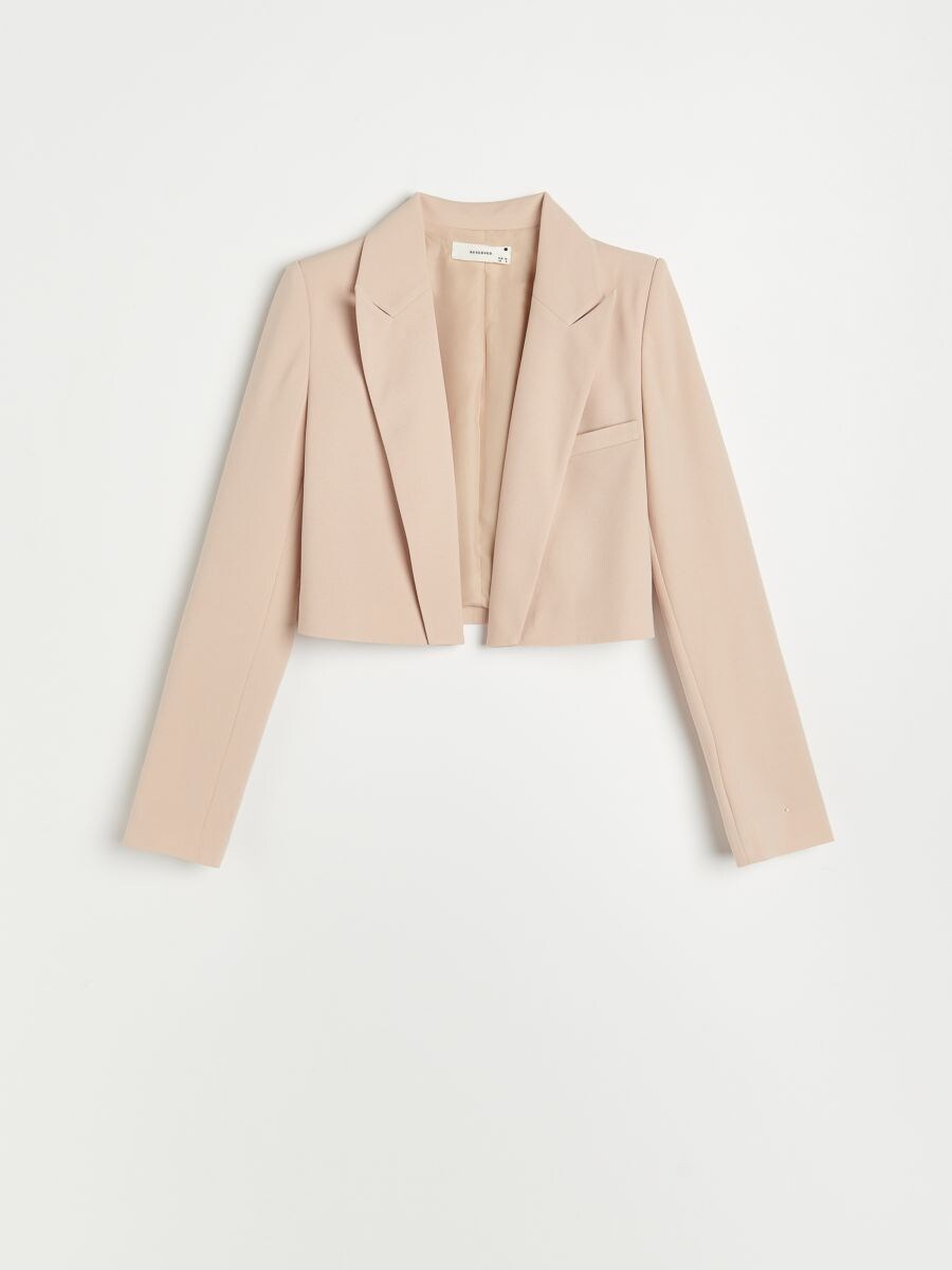 crop blazer beige