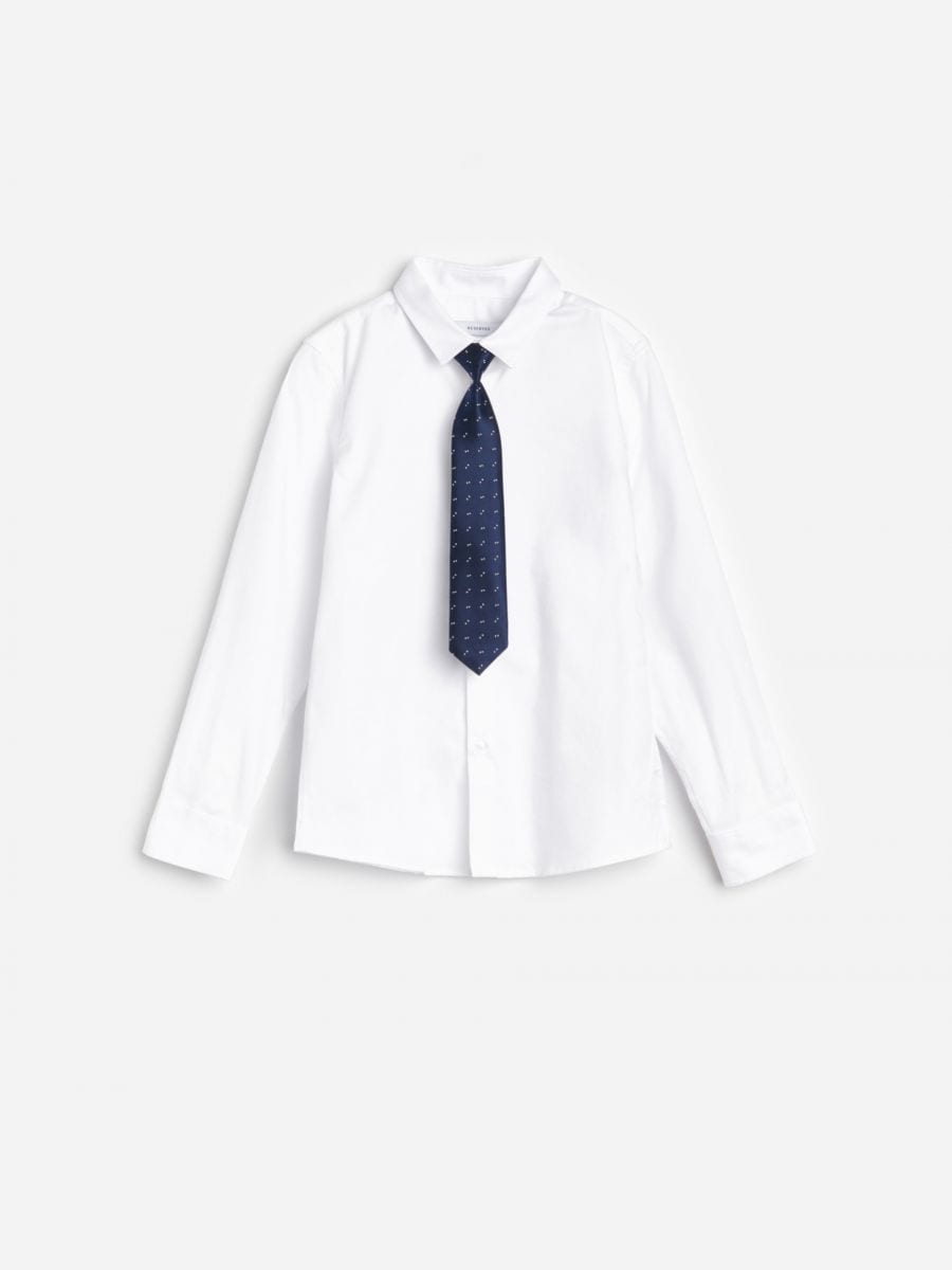 Buy online! slim fit shirt with tie, RESERVED, 2423E-00X