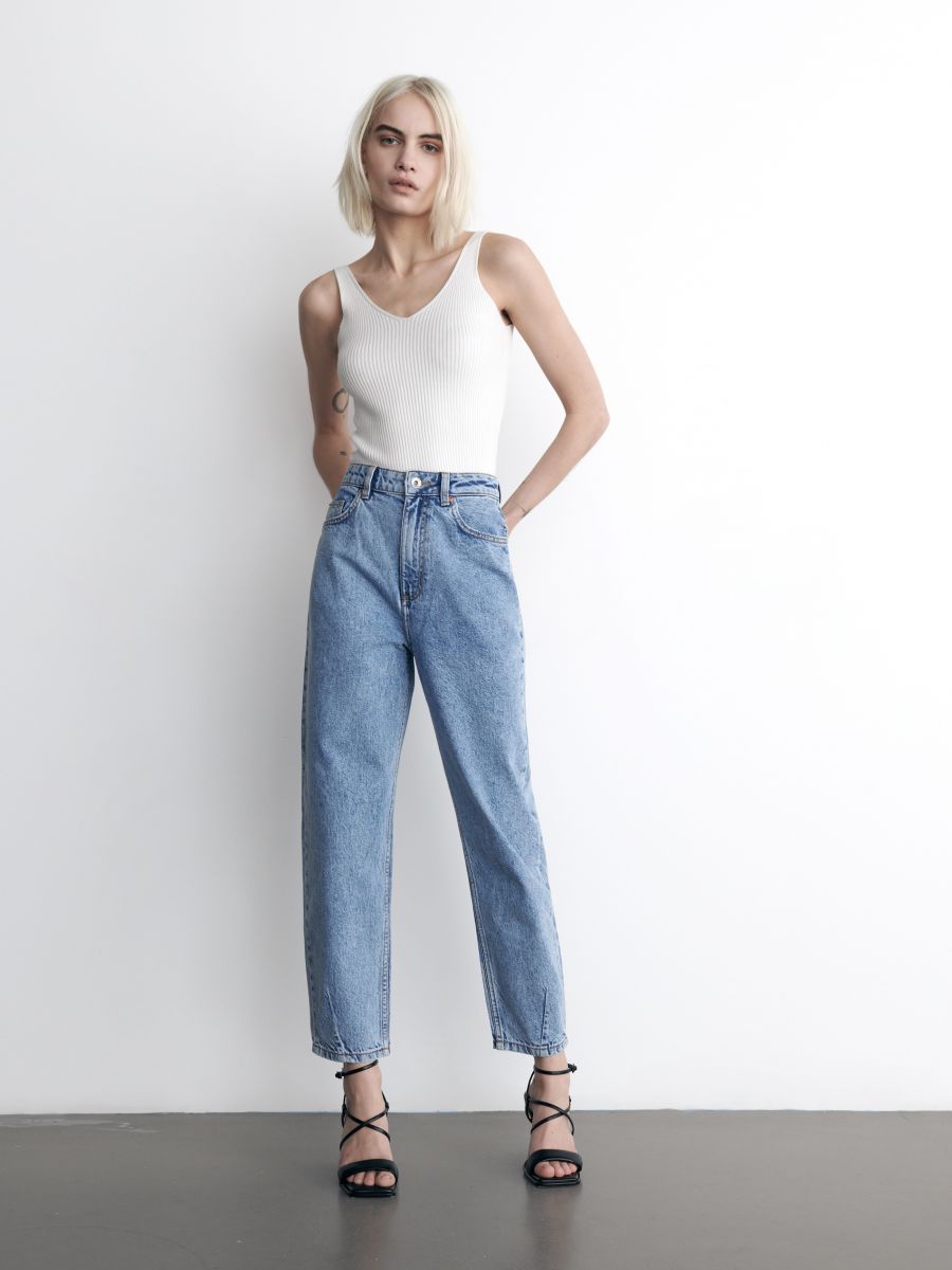 zara high rise carrot fit jeans