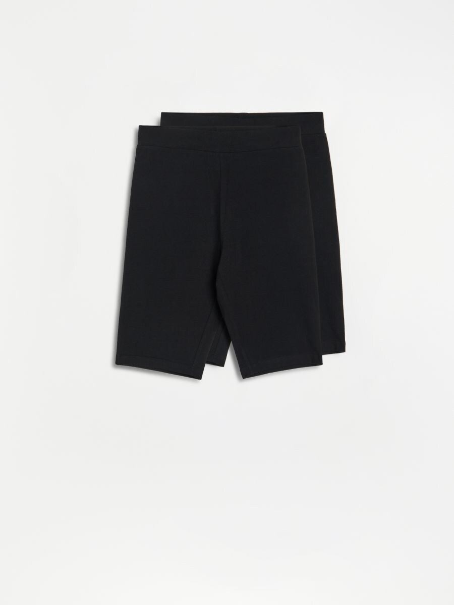 black cotton biker shorts