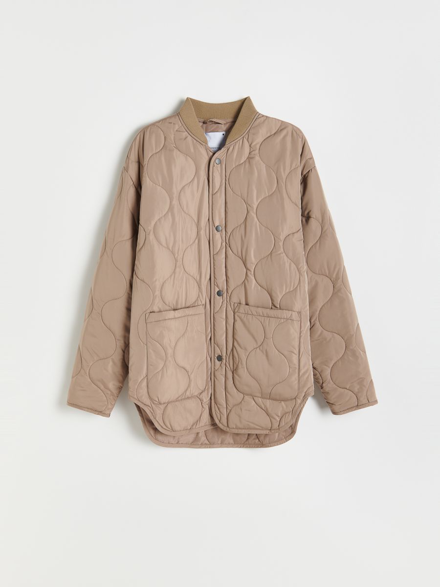 tan quilted jacket