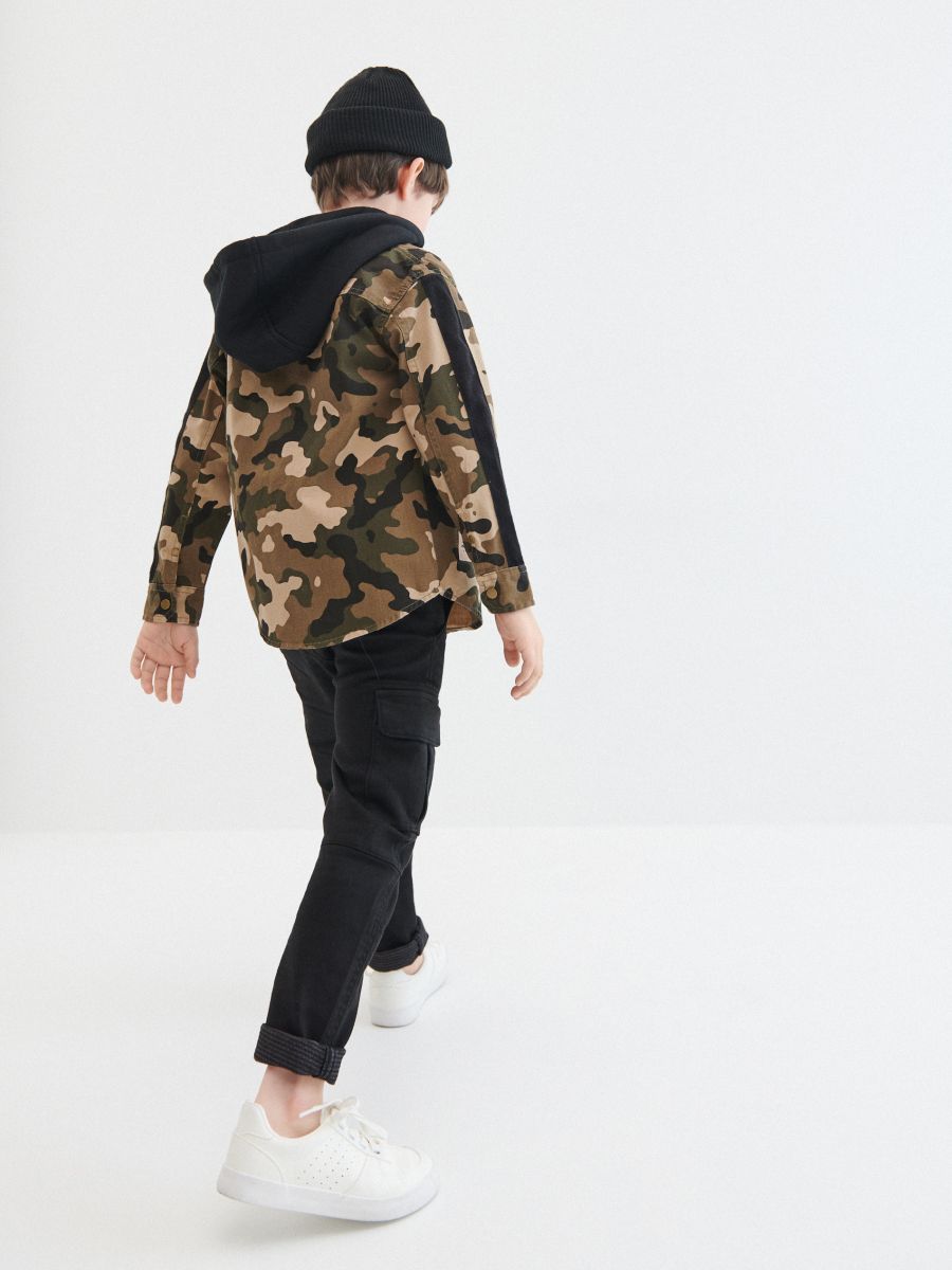 hooded camo shirt