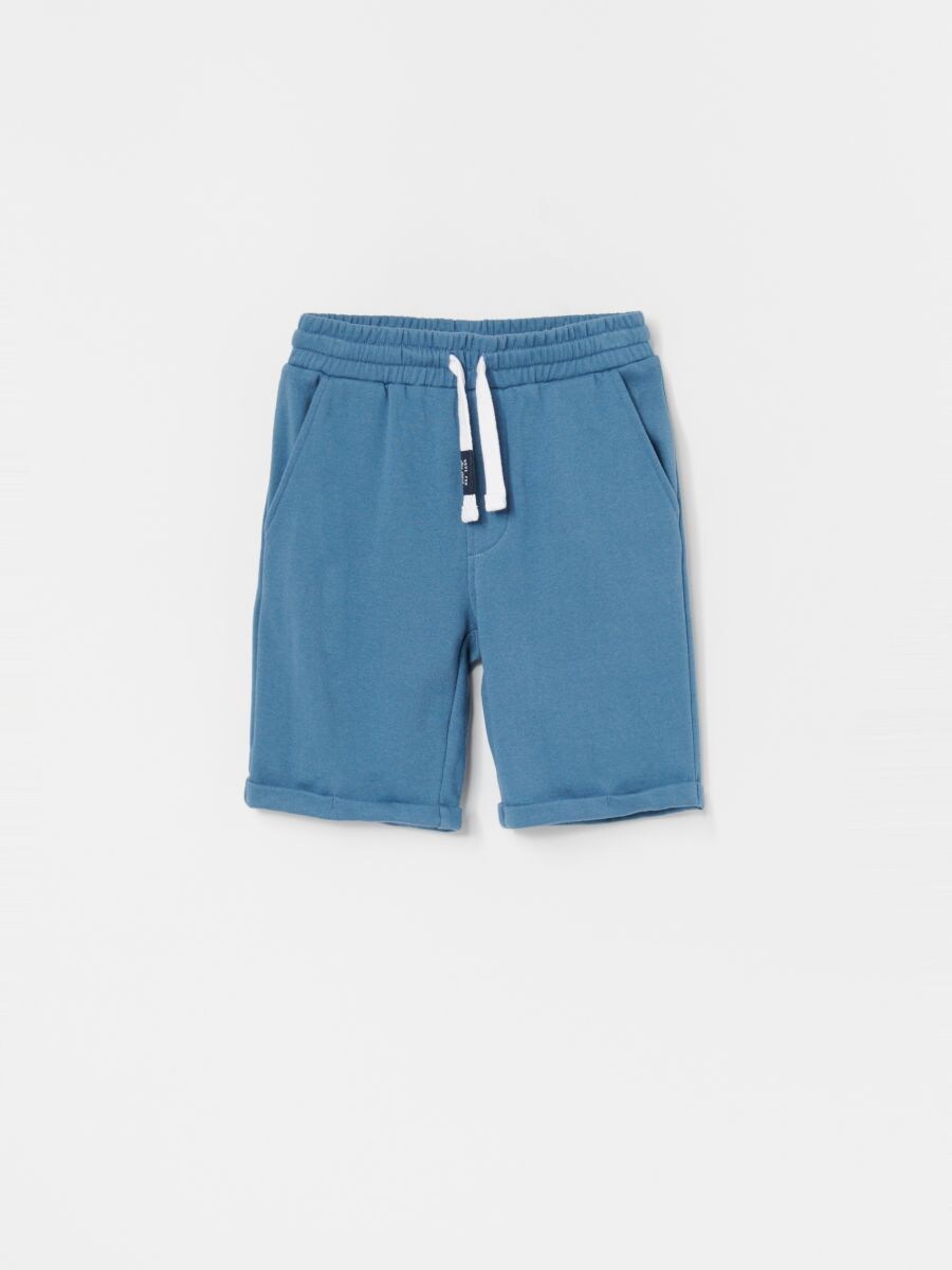 blue sweat shorts