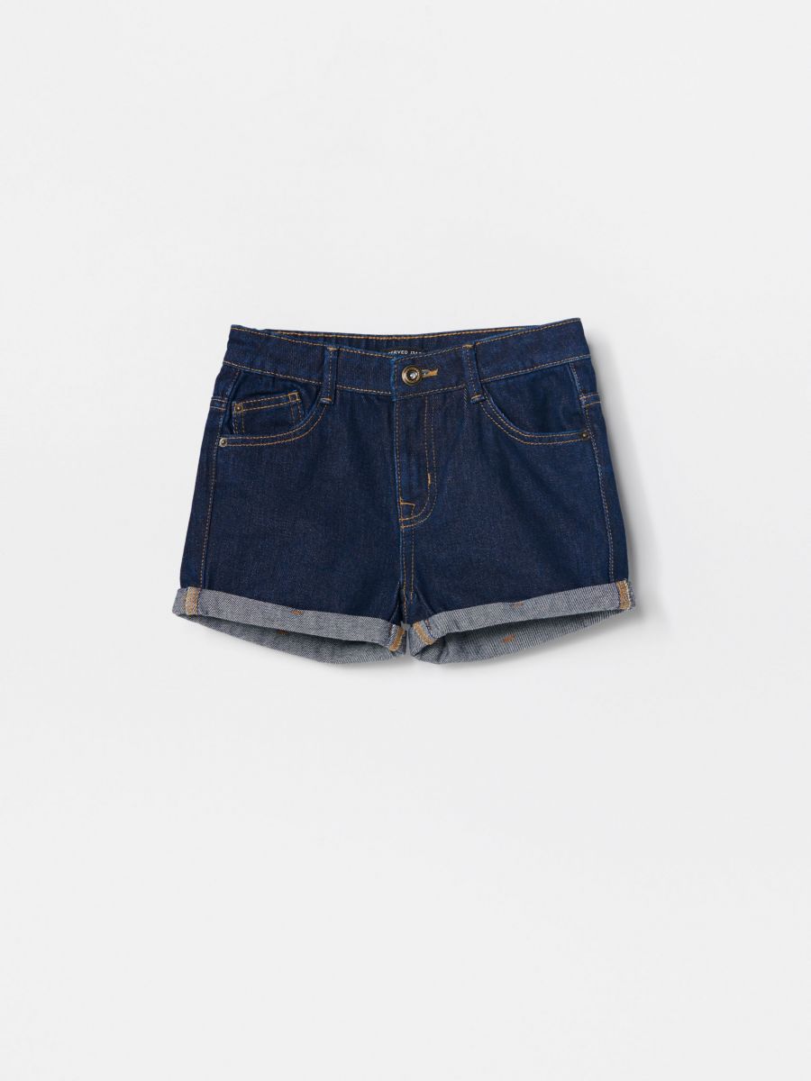 navy denim shorts