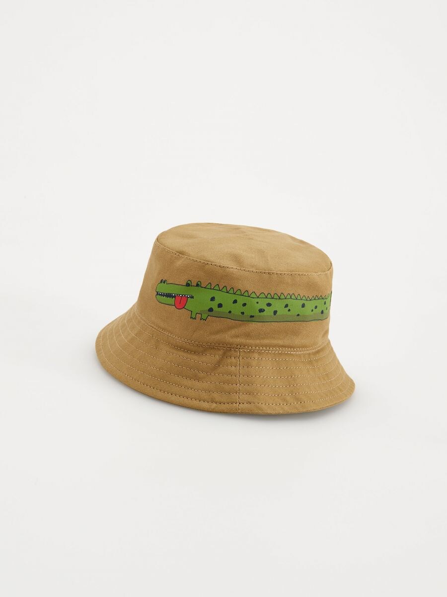 beige bucket hat