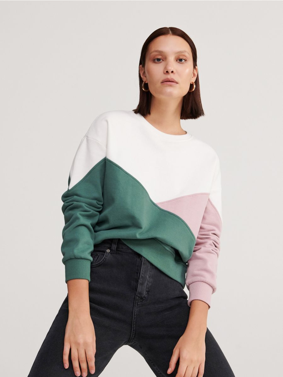 colour blocking sweatshirt