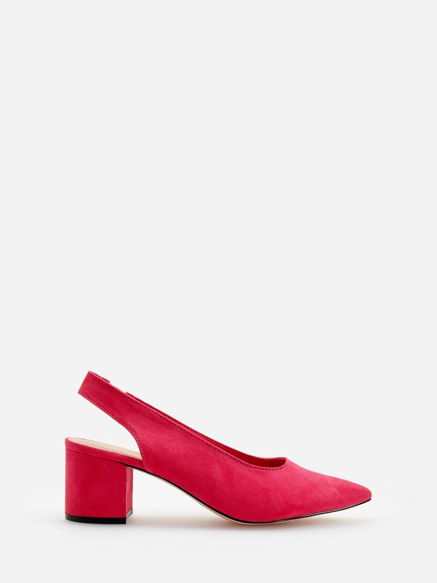 pink block heel shoes