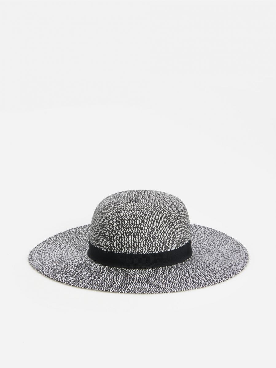 black woven hat