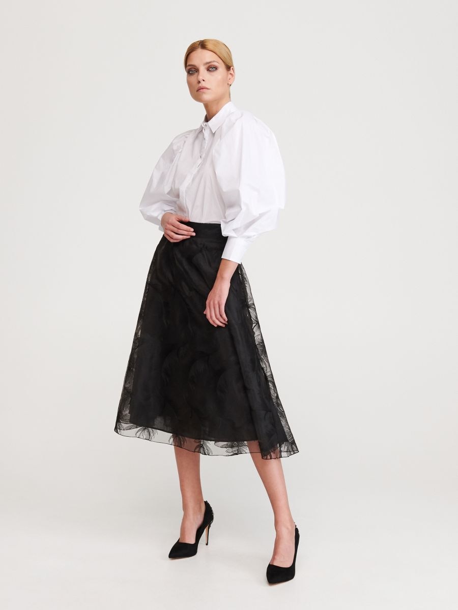 black organza skirt