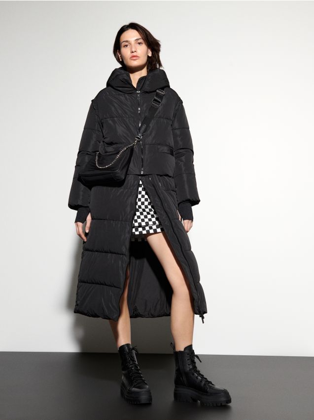 black coat puffer